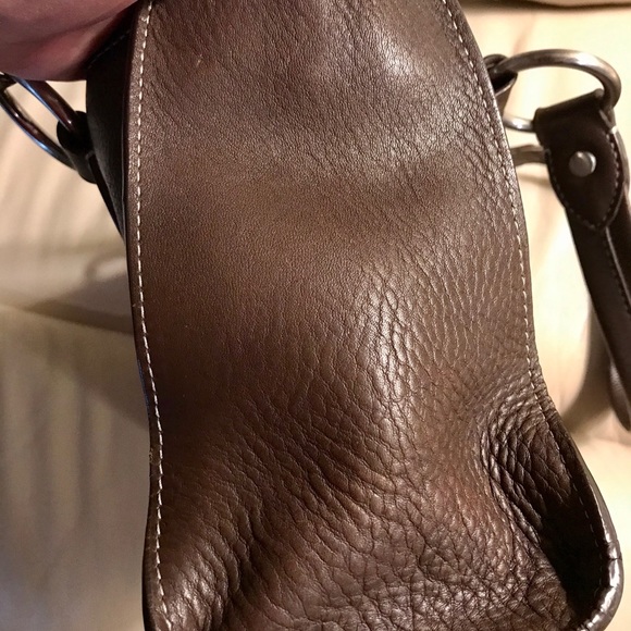 Ellington Dark Brown Pebbled Leather Shoulder Bag - Picture 5 of 8